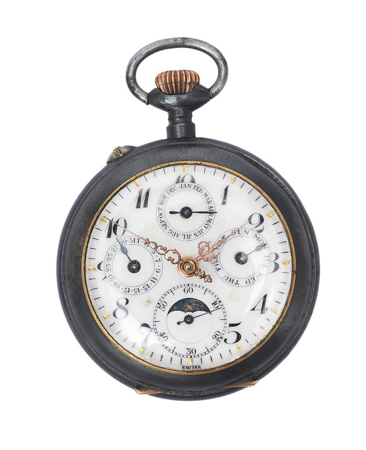 A pocket watch with calendar and moonphase by A. Robert - image 3