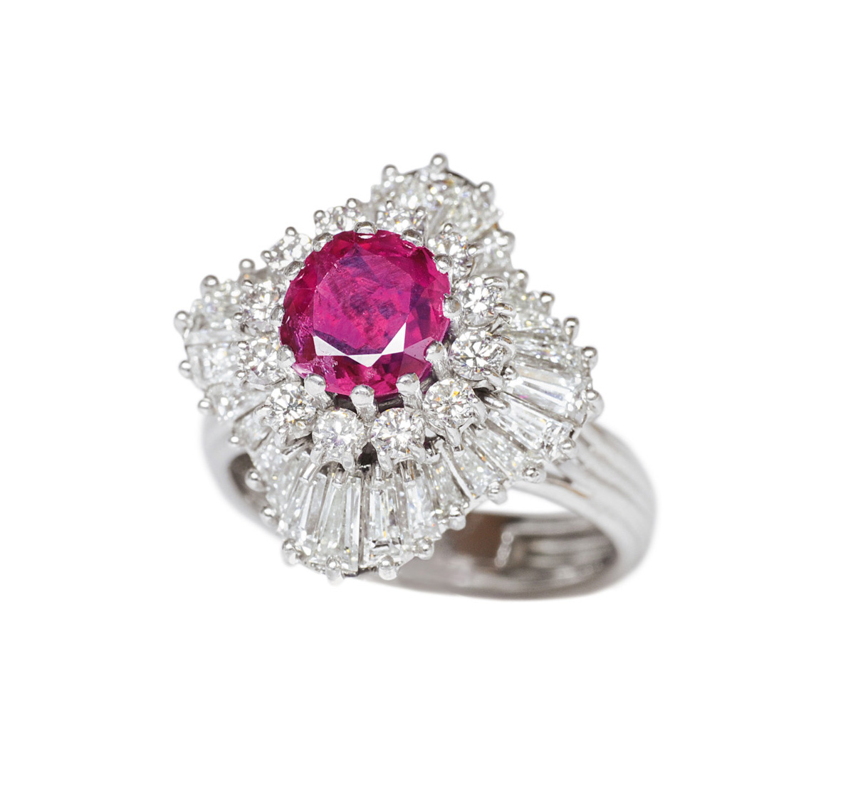 A ruby diamond ring