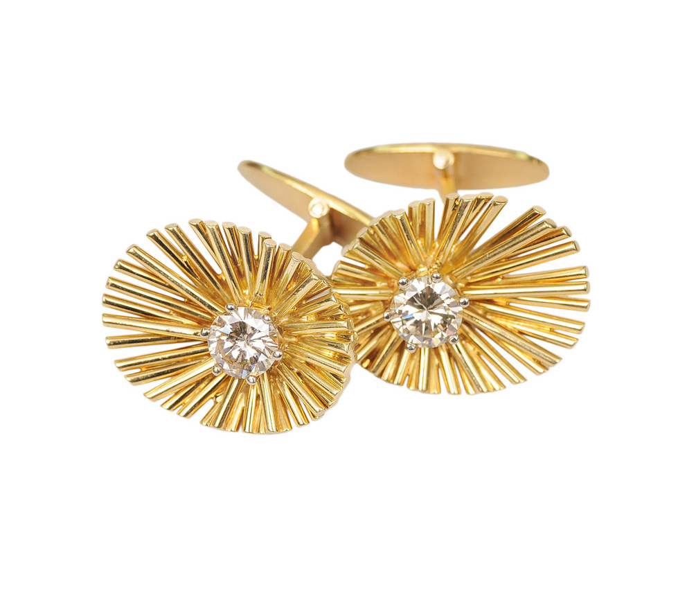 A pair of diamond cufflinks A pair of diamond cufflinks
