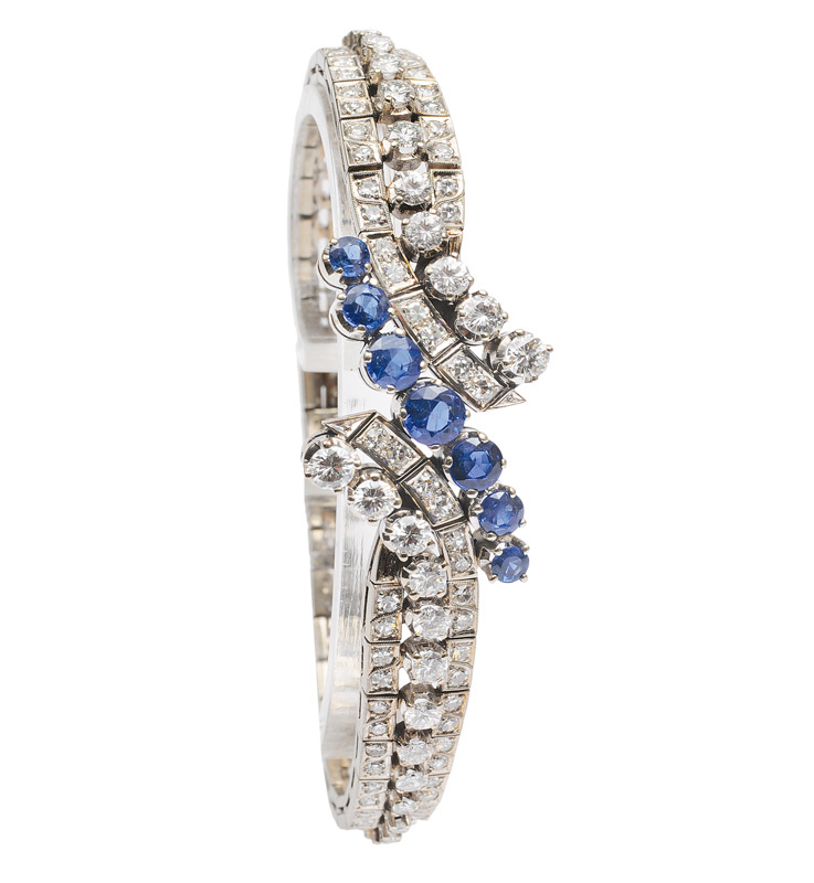 A sapphire diamond bracelet