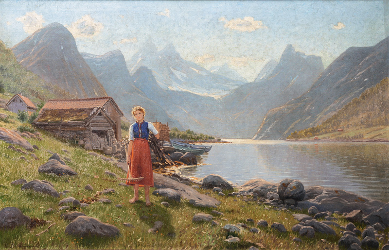 Mädchen am Fjord