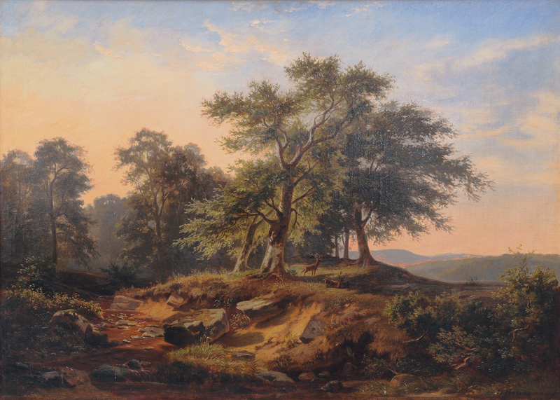 Landschaft mit Hirschen