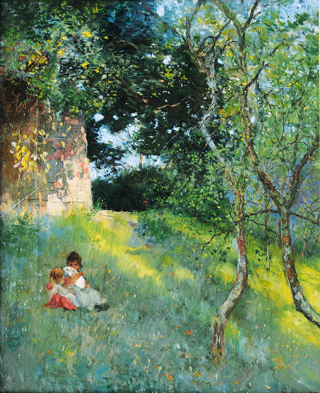 Children with Rabbits in the Garden