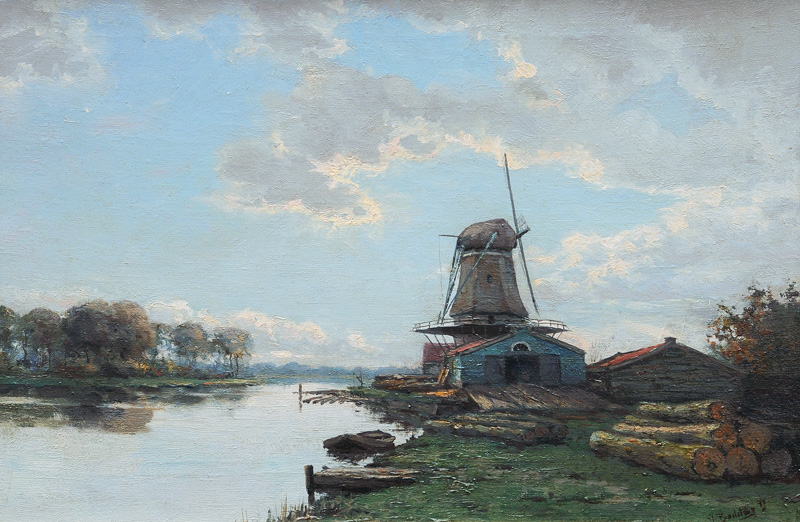 Mühle mit Sägewerk am Fluß