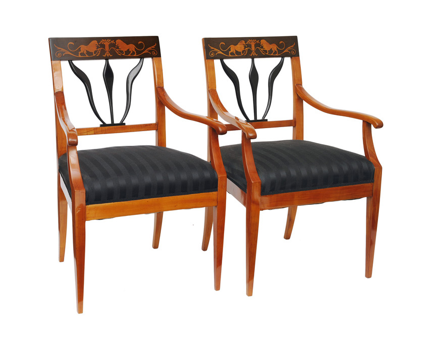 A pair of Biedermeier armchairs