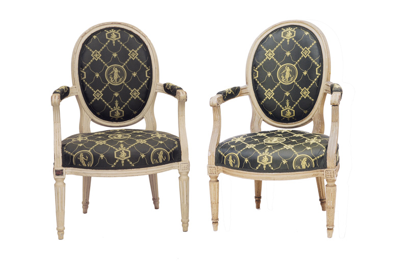 A pair of Louis-Seize armchairs