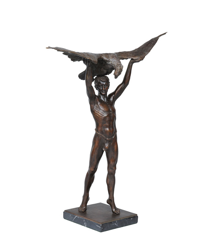 Bronze-Figur "Jüngling mit erlegtem Adler"