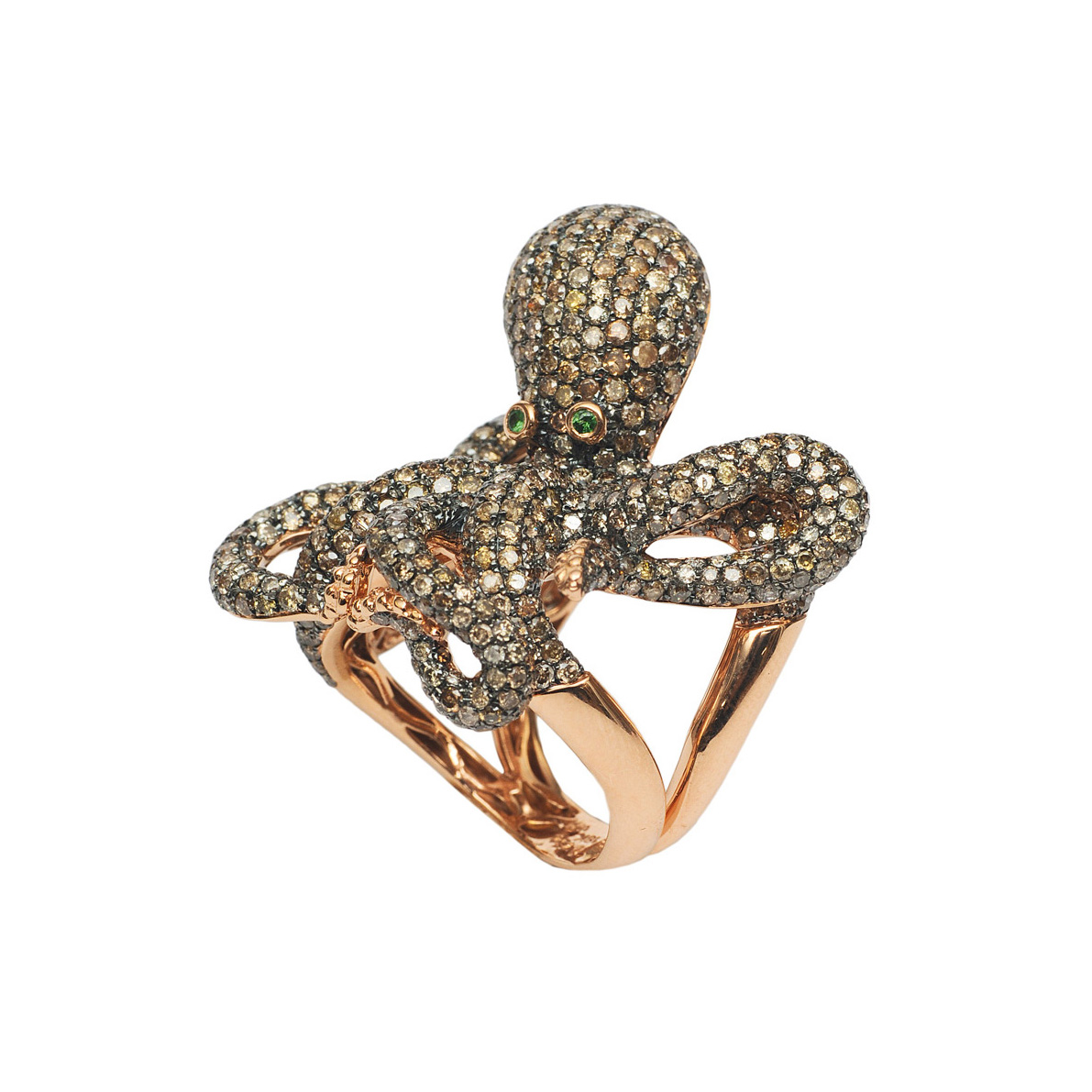 A large Fancy-diamond ring "Octopus"