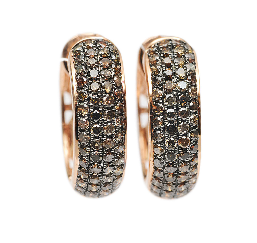 A pair of fancy diamond earrings - image 2