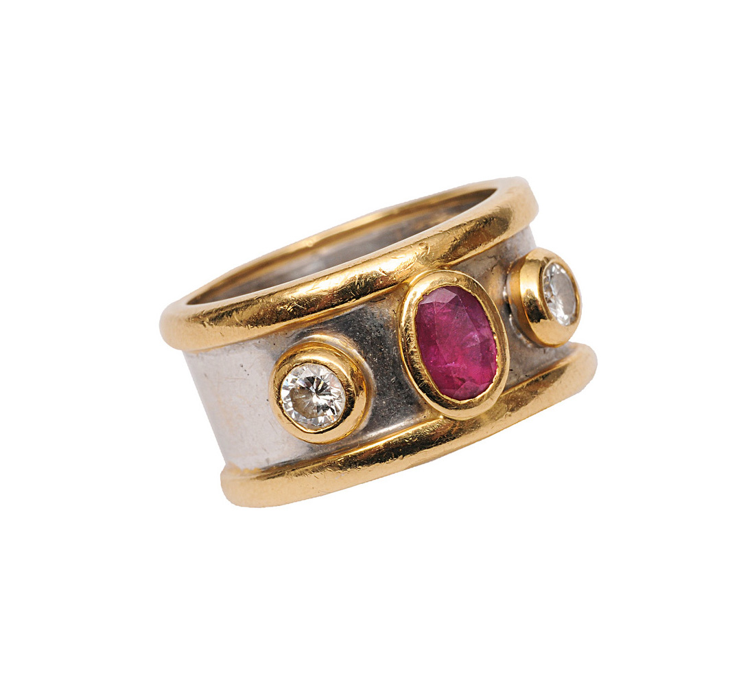 A ruby diamond ring