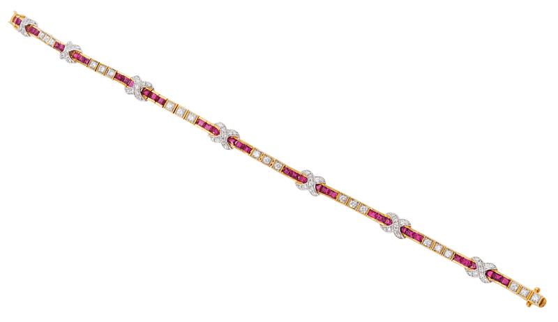 A ruby diamond bracelet in Art-Déco style - image 3