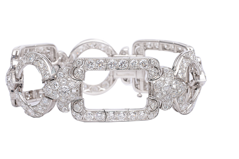 Außergewöhnliches Art-Déco-Armband mit hochkarätigem Diamant-Besatz - Bild 1