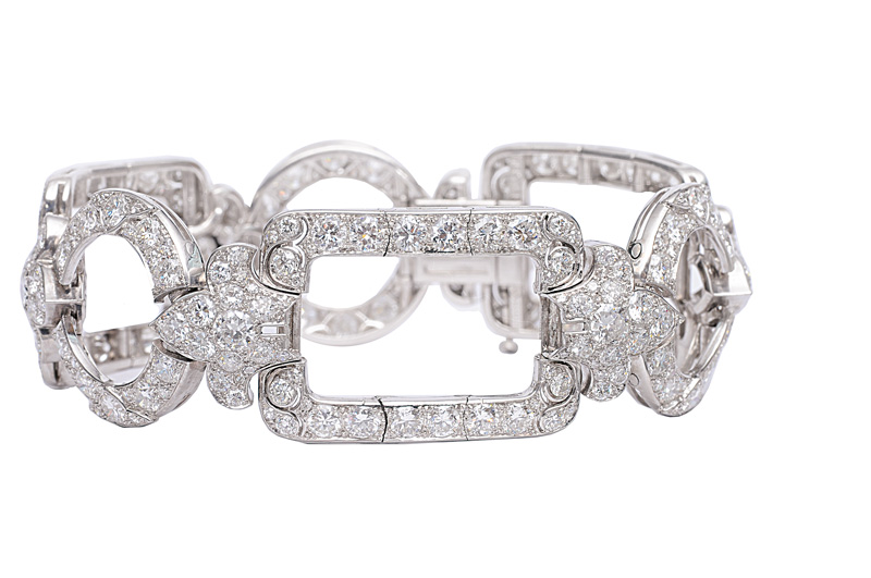 An Art-Déco bracelet with highcarat diamond setting