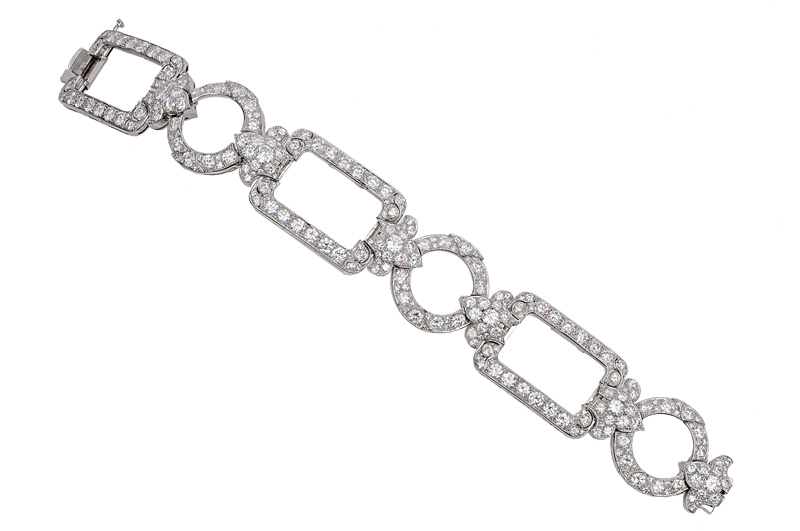 Außergewöhnliches Art-Déco-Armband mit hochkarätigem Diamant-Besatz - Bild 2