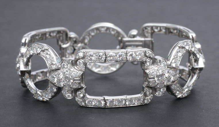 Außergewöhnliches Art-Déco-Armband mit hochkarätigem Diamant-Besatz - Bild 4