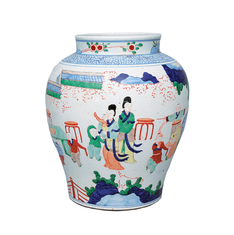 Große Wucai-Balustervase