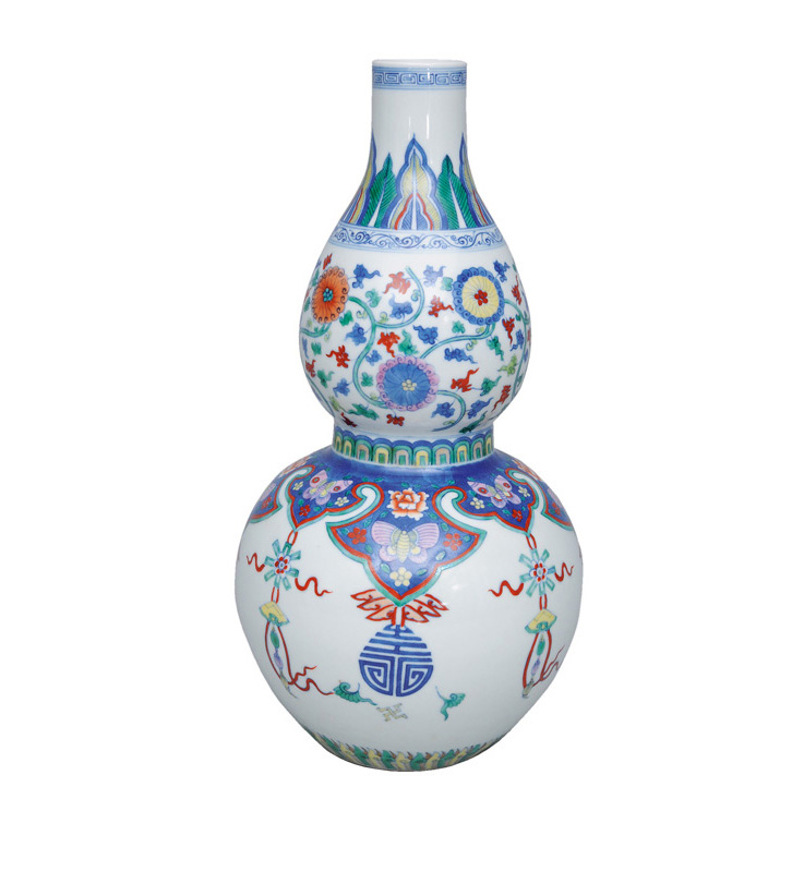 A Doucai double-gourd vase