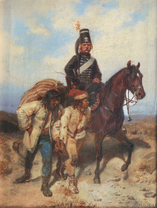 A Prussian Hussar with Captives