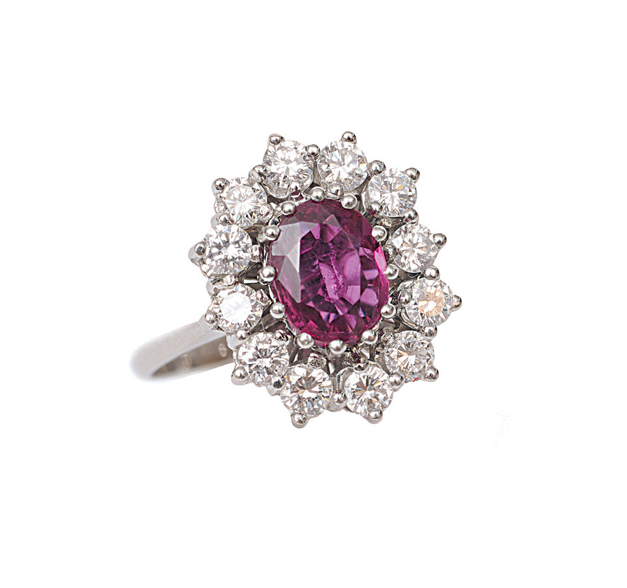 A ruby diamond ring