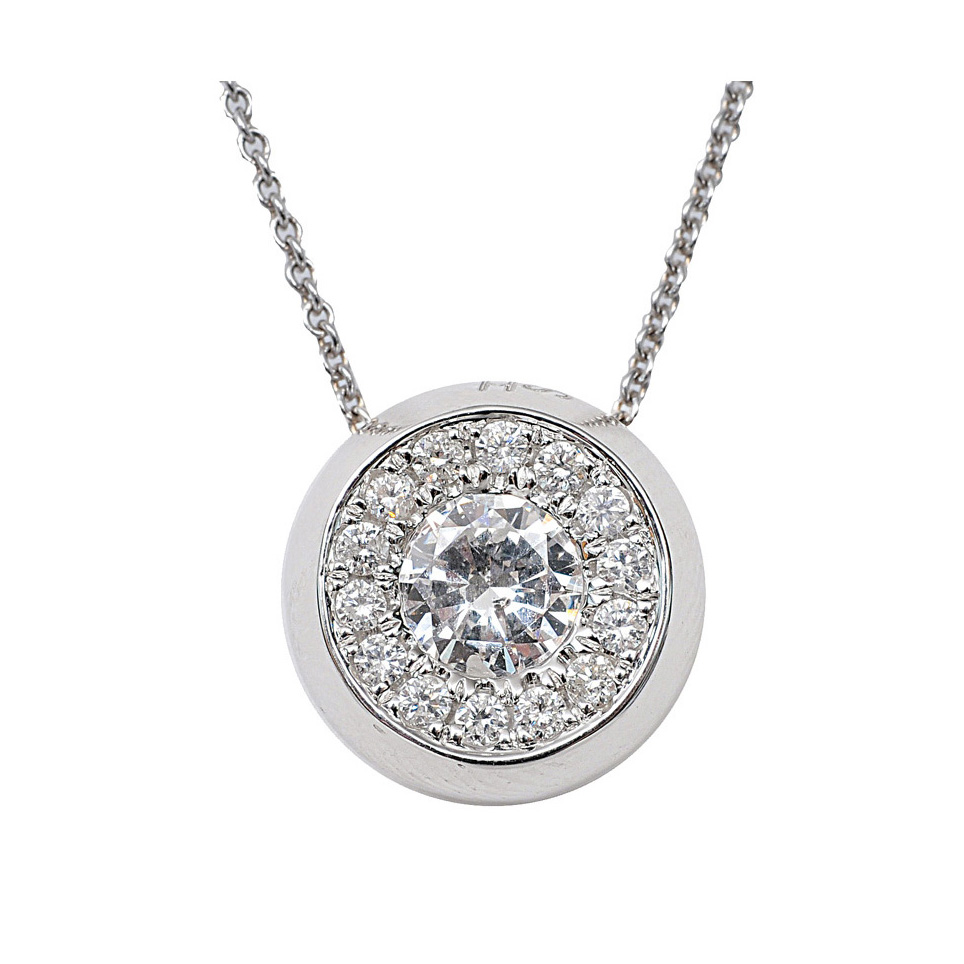 A diamond pendant with necklace