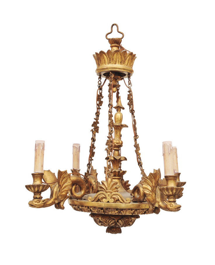 A gilded Biedermeier ceiling light