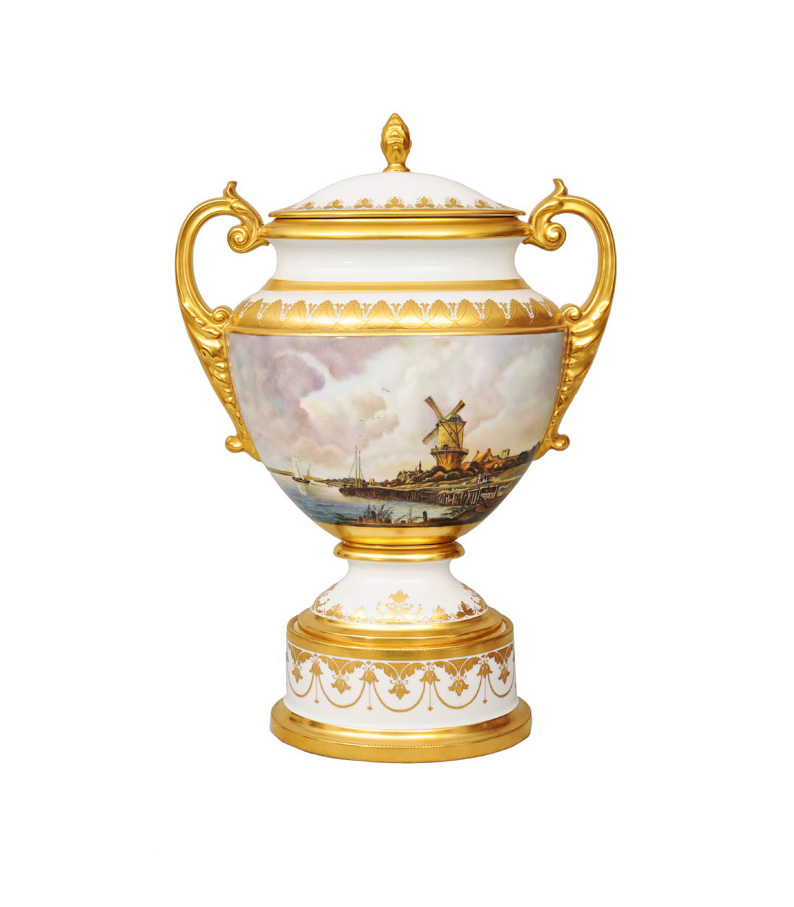 A rich amphora-vase with Dutch old master landscapes - image 2