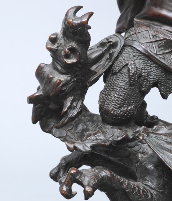 Detailfeine Bronze-Figur "Der Heilige Georg als Drachentöter" - Bild 2