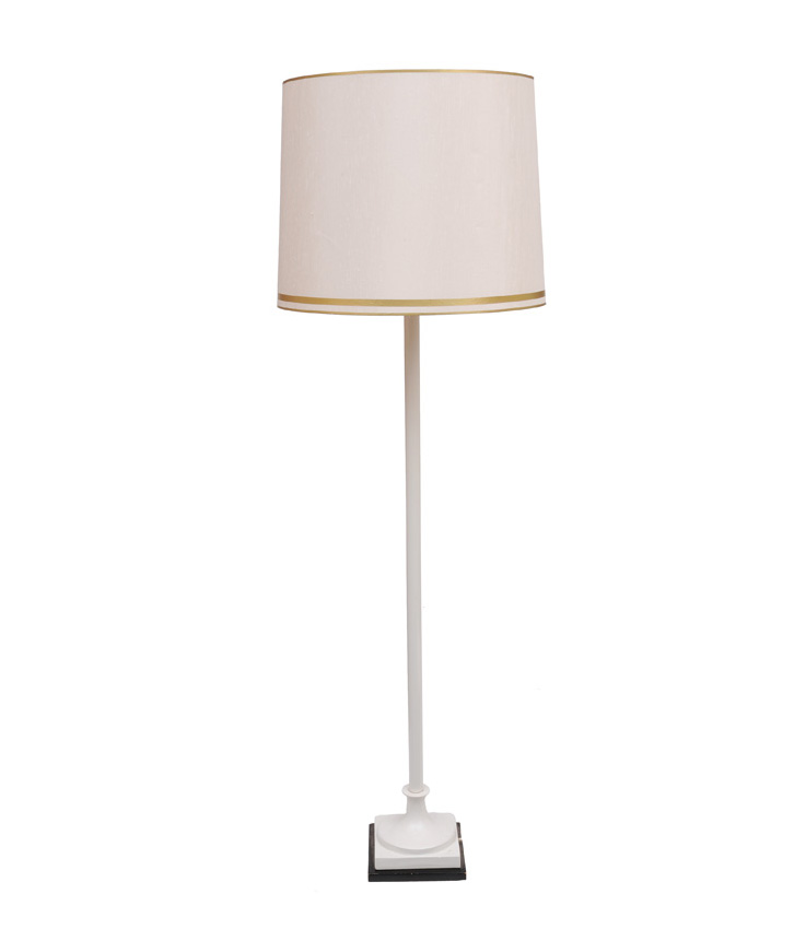 A tall and elegant porcelain floor lamp