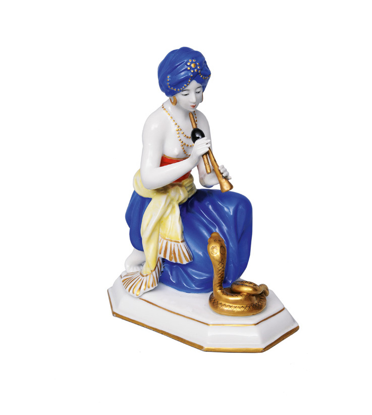 An Art-Déco-figure "Snake charmer"