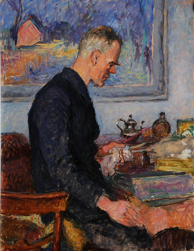 Ernst Flege in seinem Atelier