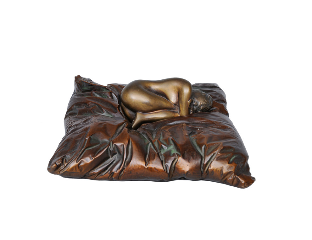 A bronze figure "Nel Nido - In the nest"
