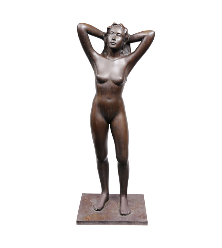 Große Bronze-Figur "Stehender Akt"