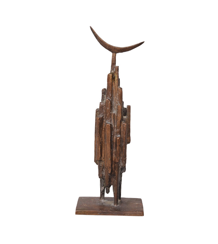 Abstrakte Bronze-Figur "Mondgöttin"