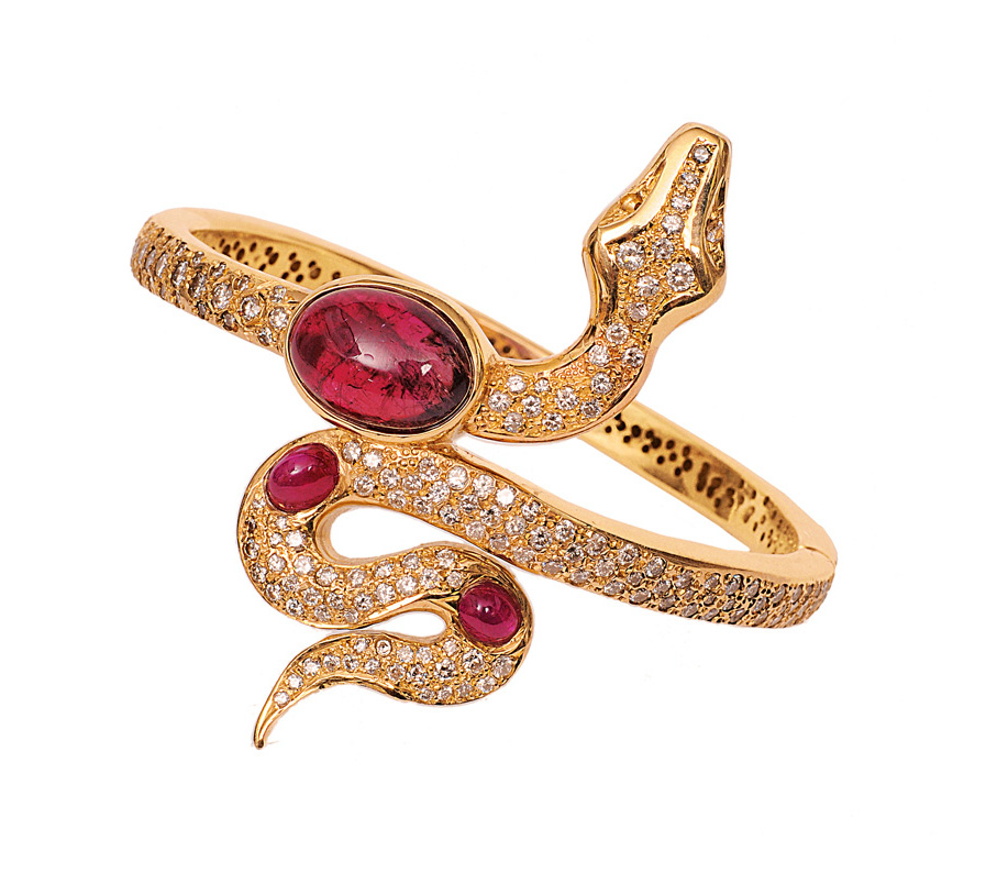 A ruby diamond bangle bracelet "Snake" A ruby diamond bangle bracelet "Snake"