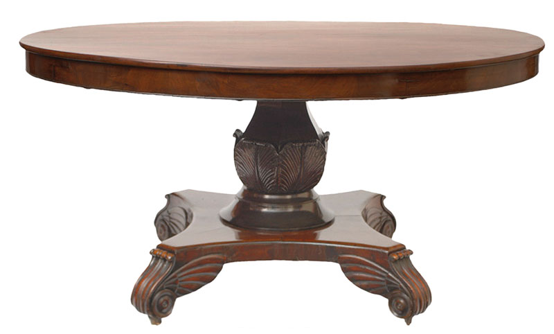 An oval Biedermeier table