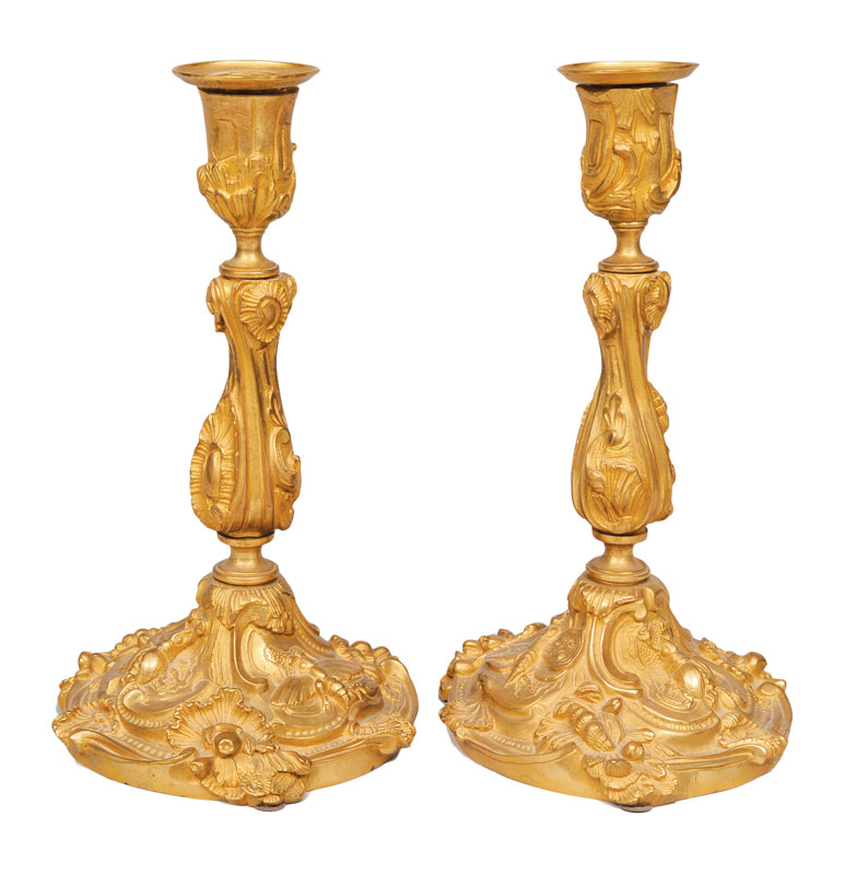 A pair of table candle holders