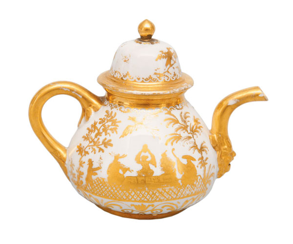 Seltene Teekanne mit 'Goldchinesen' - Bild 2