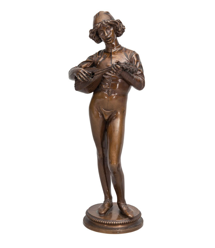 A bronze sculpture 'Chanteur Florentin'
