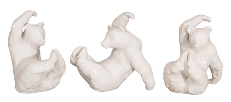 Satz von 3 Tierfiguren 'Spielender Bär'