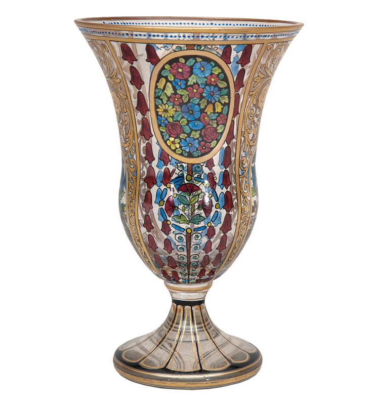 A Bohemian Art Nouveau glass vase