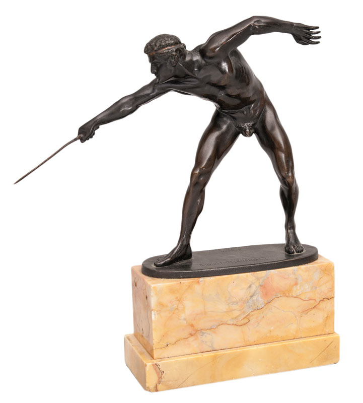 A bronze figure 'Fighting gladiator'