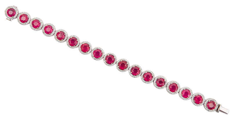 A high carat ruby diamond bracelet