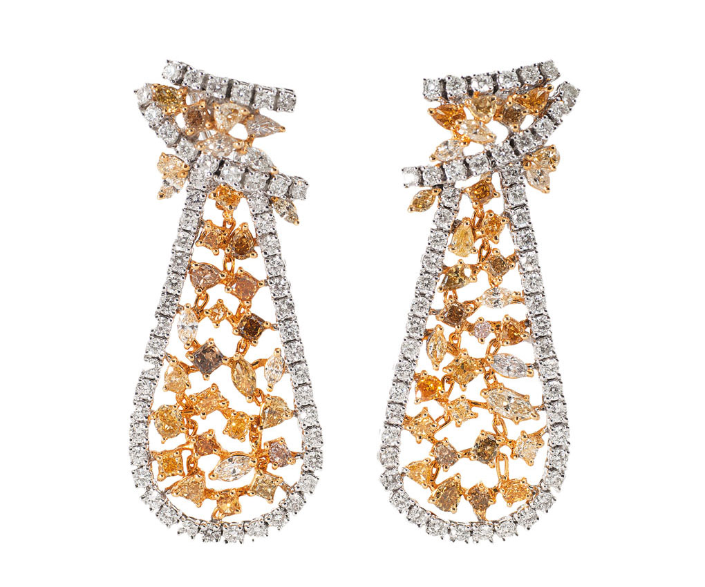 Paar hochkarätiger Diamant-Brillant-Ohrhänger