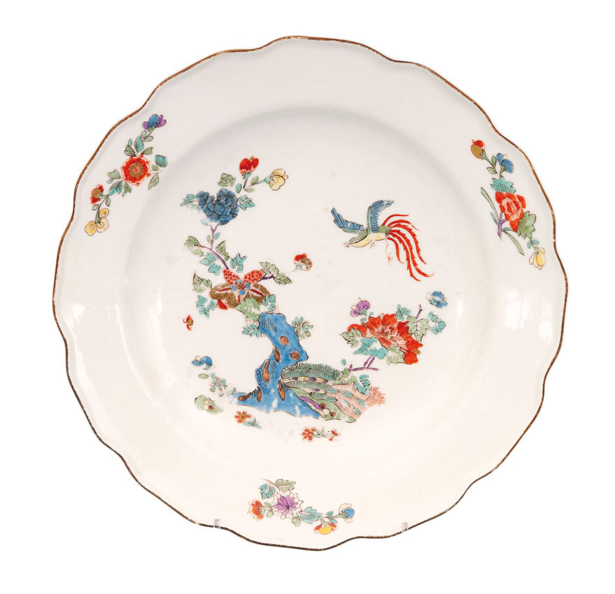 A Kakiemon plate with 'Bird and Rock'
