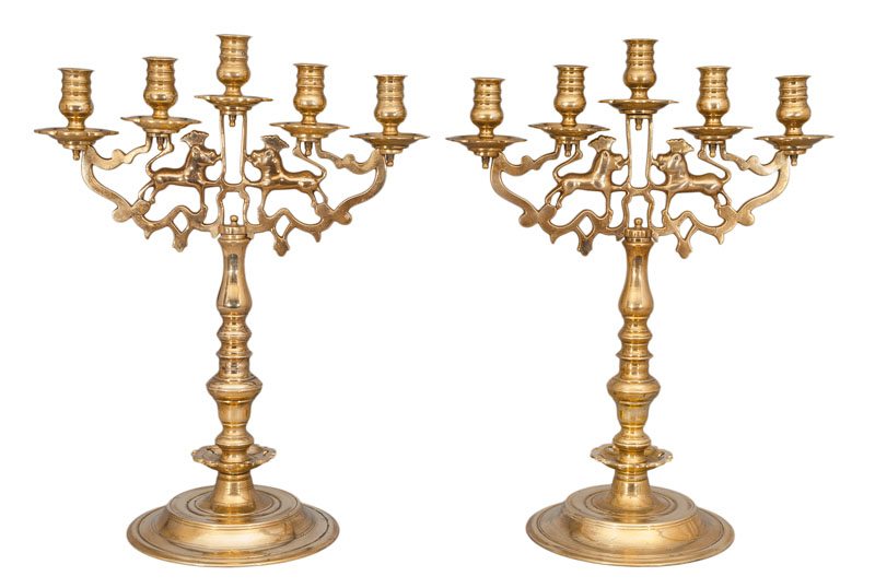 A pair of Brandenburg early Baroque candle holders
