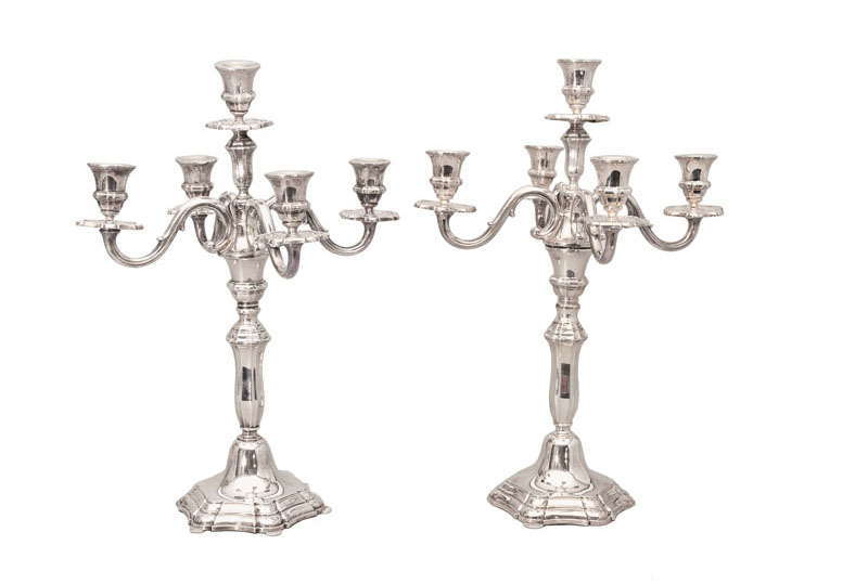 A pair of opulent candelabras in the style of Baroque