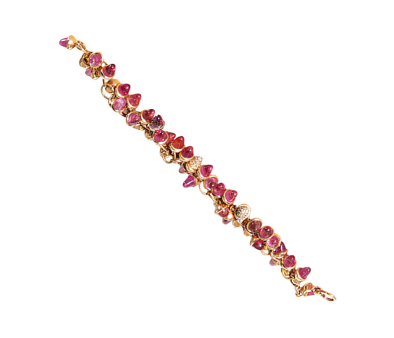 A modern tourmaline diamond bracelet