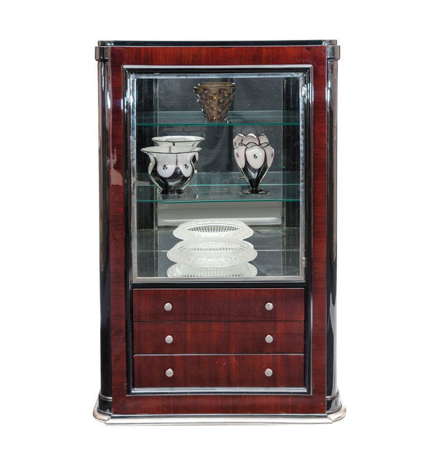 An Art Deco glass cabinet