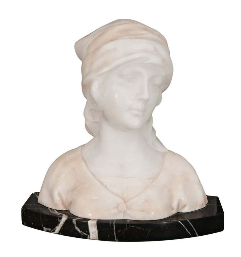 An Art Nouveau alabaster bust 'Maid'