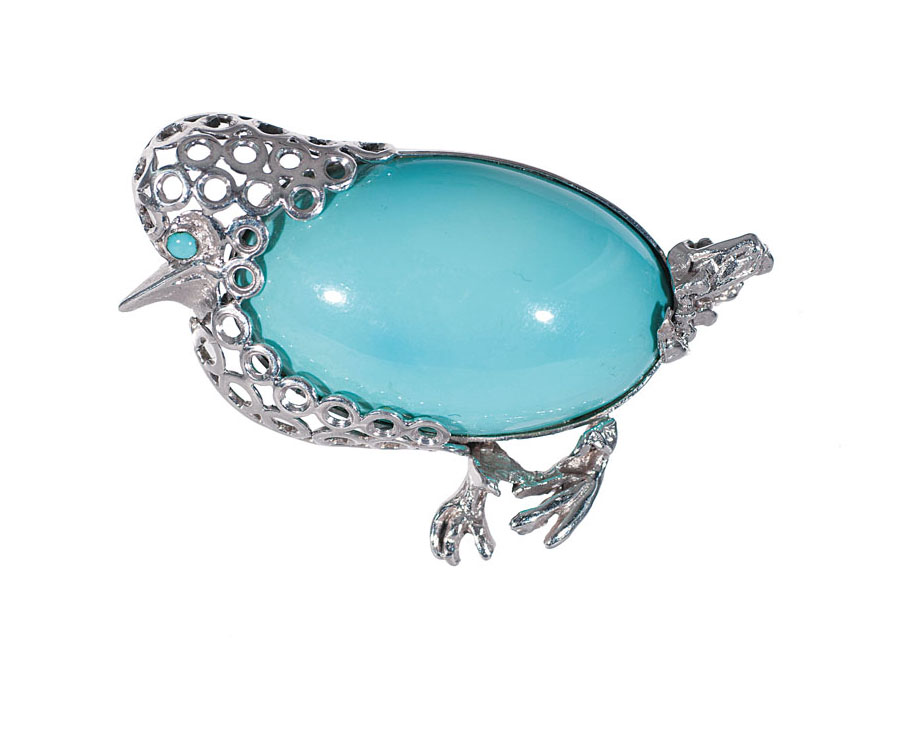 A turquoise brooch 'Small bird'